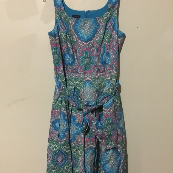 Talbots Turquoise Floral Size 6 Women Dress - Picture 6 of 8